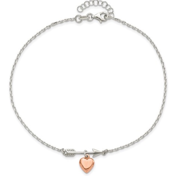 Jewelry - Anklet Arrow with Rose-tone Heart